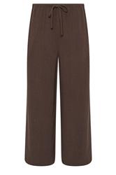 LTS Tall Chocolate Brown Linen Cropped Trousers