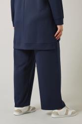 EVANS Plus Size Navy Blue Luxe Wide Leg Joggers | Evans 2