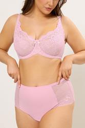 YOURS Plus Size Pink Microfibre Lace Full Briefs | Yours Clothing 3