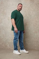 BadRhino Big & Tall Dark Green Soft Touch Relaxed Fit T-Shirt | BadRhino 3