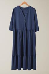 EVANS Curve Navy Blue Tiered Cotton Dress