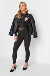 PixieGirl Petite Womens Black Metallic Ribbed Long Sleeve Top | PixieGirl 4