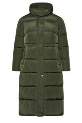 EVANS Curve Khaki Green Maxi Puffer Coat