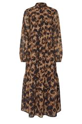 LTS Tall Brown Marble Sheer Tiered Dress