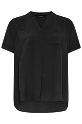 EVANS Curve Black Short Sleeve Utility Blouse