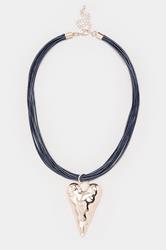 Gold Tone Statement Heart Pendant Necklace | Yours Clothing 3