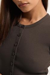 PixieGirl Petite Women's 2 PACK White and Chocolate Brown Ribbed Top | PixieGirl 6