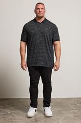 BadRhino Big & Tall Black Marl Polo Shirt | BadRhino 1