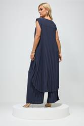 YOURS LONDON Plus Size Navy Blue Pleated Top | Yours Clothing 4