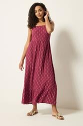M&Co Berry Red Foil Detail Maxi Dress | M&Co 1
