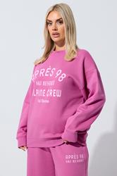 LIMITED COLLECTION Plus Size Pink 'Après 98' Slogan Sweatshirt | Yours Clothing 3