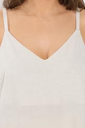 YOURS Plus Size  Natural Brown Linen Vest Top | Yours Clothing 4