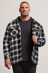 BadRhino Big & Tall Black Checked Borg Shacket | BadRhino 3