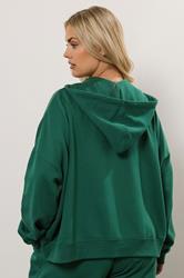 YOURS Plus Size Green 'LA' Zip Hoodie | Yours Clothing 5