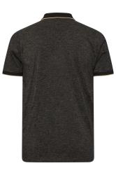 BadRhino Big & Tall Black Textured Tipped Polo Shirt | BadRhino 7