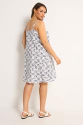 YOURS Plus Size White Shell Print Linen Dress | Yours Clothing 1