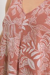 YOURS Plus Size Rust Orange Palm Leaf Linen Vest Top | Yours Clothing 4