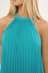 STAR Turquoise Blue Pleated Halterneck Top | StarByJM 4