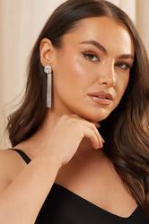 Silver Tone Textured Tassel Earrings | Yours Clothing 1