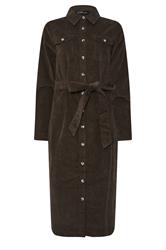 LTS Tall Chocolate Brown Cord Shirt Dress