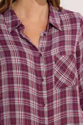 M&Co Berry Purple & White Checked Shirt | M&Co 5