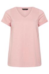 EVANS Curve Blush Pink Premium Cotton T-Shirt