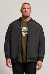  BadRhino Big & Tall Black Zip Through Bomber Jacket | BadRhino 1
