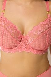 YOURS Plus Size Pink Fishnet Lace Underwired Bra | Yours Clothing 4