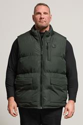 BadRhino Big & Tall Dark Green Zip Through Gilet | BadRhino 3