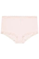 YOURS Curve Pink Lace Trim High Waisted Shorts