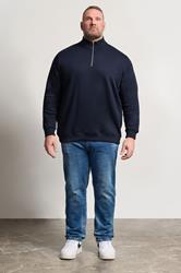 BadRhino Big & Tall Navy Blue Quarter Zip Sweatshirt | BadRhino 1
