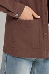 LTS Tall Women's Chocolate Brown Twill Barn Jacket | Long Tall Sally 5