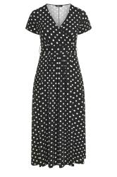 YOURS Plus Size Black Polka Dot Print Maxi Wrap Dress | Yours Clothing 5