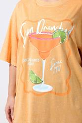 LIMITED COLLECTION Plus Size Orange Longline 'Sun Drenched' Acid Wash T-Shirt | Yours Clothing 4