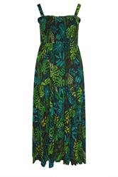 YOURS Curve Green Tropical Maxi Dress