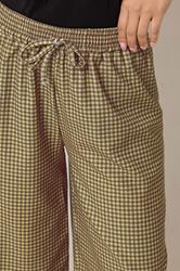 M&Co Petite Chocolate Brown Check Wide Leg Trousers | M&Co 4