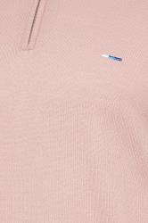 BadRhino Big & Tall Pink Stripe Knitted Polo Shirt | BadRhino 1