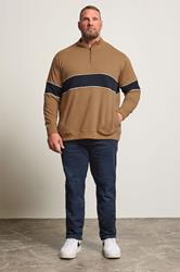 BadRhino Big & Tall Tan Brown Quarter Zip Sweatshirt | BadRhino 1