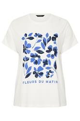 EVANS Curve White Floral Print Modal Rich Graphic T-Shirt