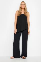 LTS Tall Black Strappy Asymmetric Cami Top | Long Tall Sally 1
