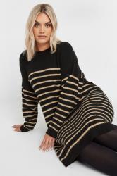YOURS Plus Size Black Striped Knitted Jumper Dress | Yours Clothing 4