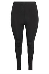 YOURS Plus Size Black Diamante Mesh Side Stripe Leggings | Yours Clothing 5