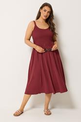YOURS Plus Size Red Shirred Sundress | Yours Clothing 3