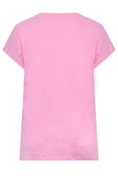 YOURS Plus Size Pink Stud Grown-On Sleeve T-Shirt | Yours Clothing 6