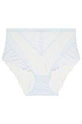 YOURS Curve Light Blue Floral Lace Brazilian Briefs