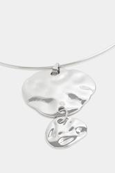Silver Tone Circle Pendant Collar Necklace | Yours Clothing 2