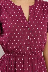 LTS Tall Women's Wine Red Dobby Spot Tiered Maxi Dress | Long Tall Sally 4