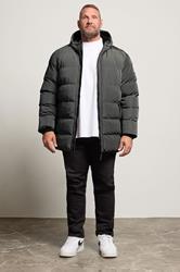 BadRhino Big & Tall Charcoal Grey Hooded Puffer Jacket 1