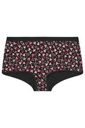 YOURSET 5 PACK Plus Size Black Heart Print Shorts | Yours Clothing 9