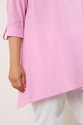 EVANS Plus Size Pink Overhead Shirt | Evans 4